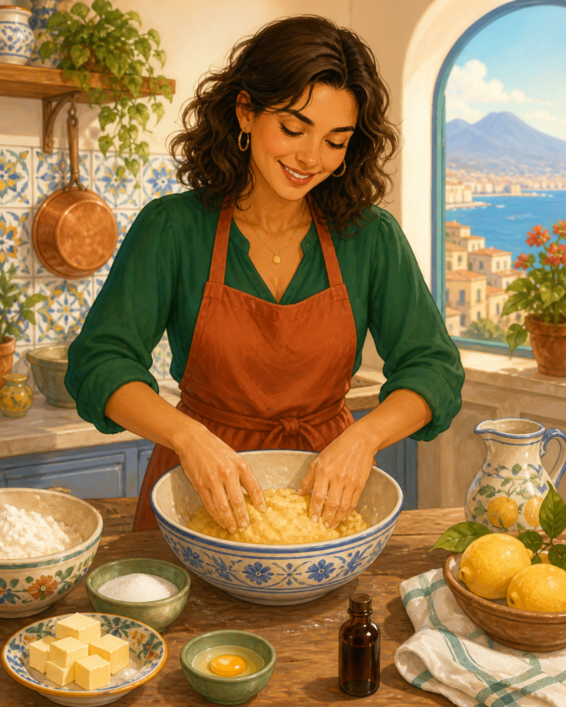 Giulia making fresh fruit crostata