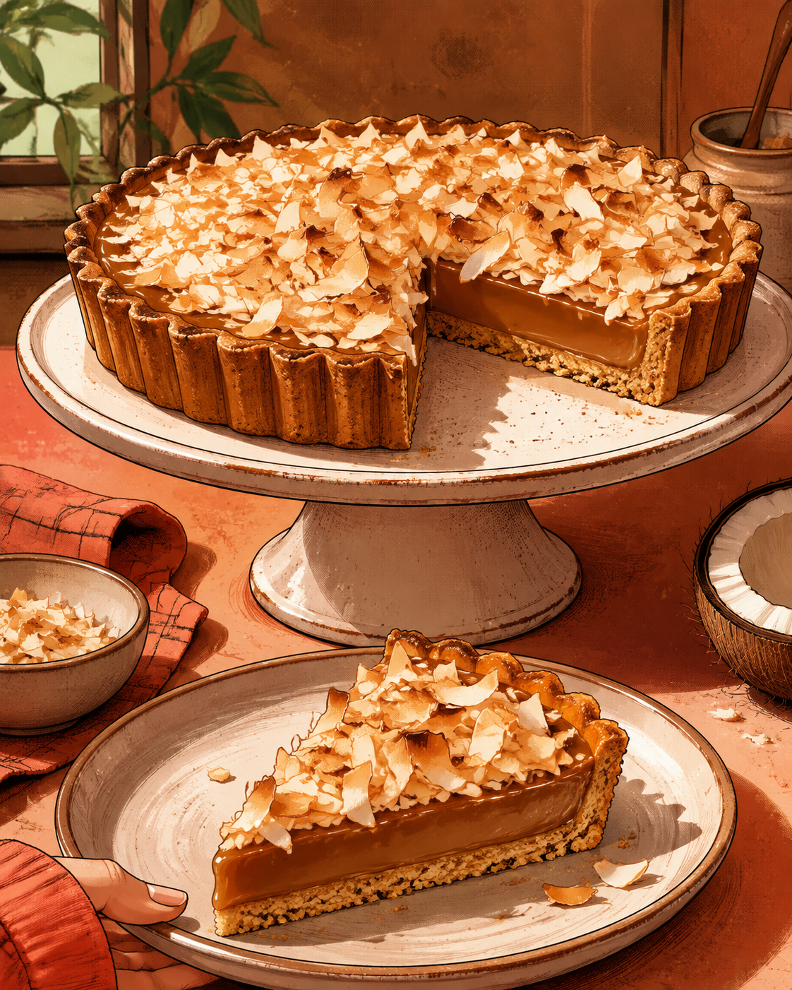 Coconut and Dulce de Leche Tart