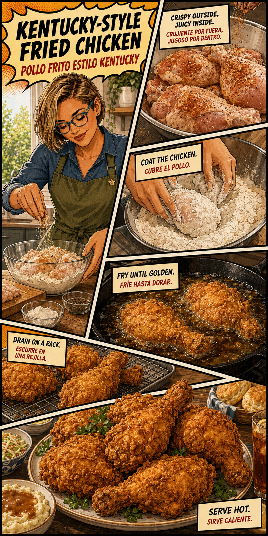 Kentucky-style fried chicken lesson with Maya